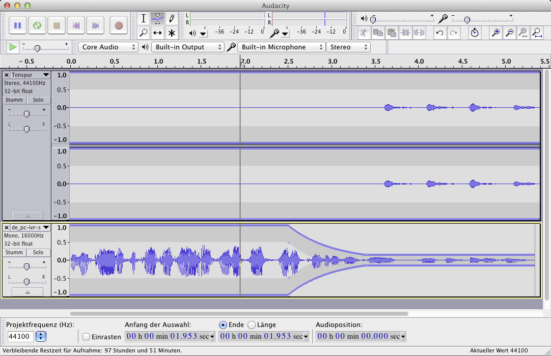 Prompt with Audacity