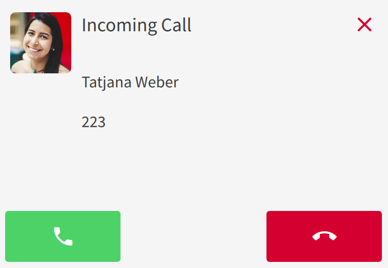 Answering an incoming call via desktop notification